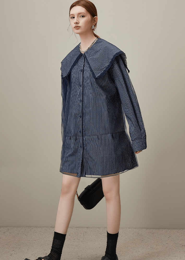 WIDE COLLAR SHIRT DRESS - ANLEM