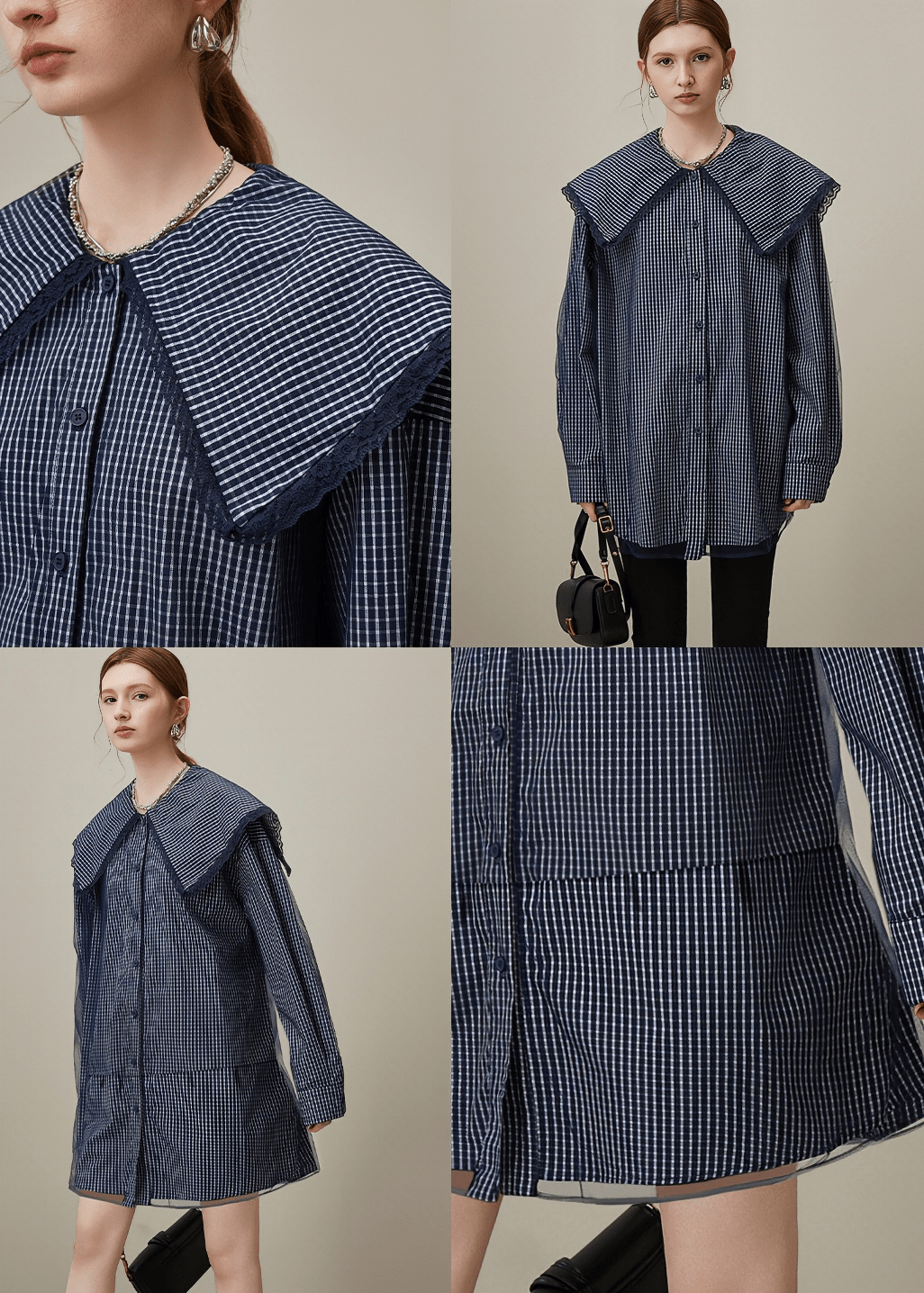 WIDE COLLAR SHIRT DRESS - ANLEM