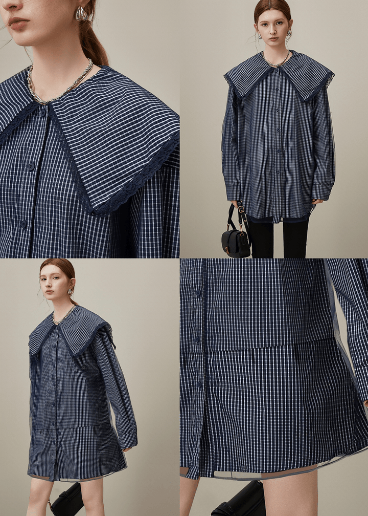 WIDE COLLAR SHIRT DRESS - ANLEM