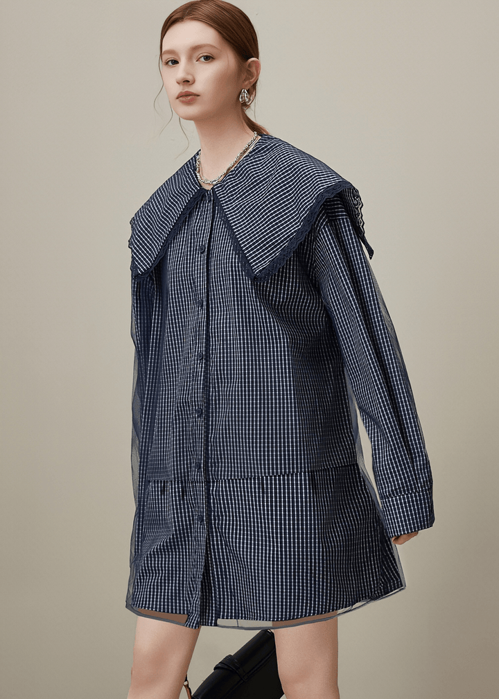 WIDE COLLAR SHIRT DRESS - ANLEM