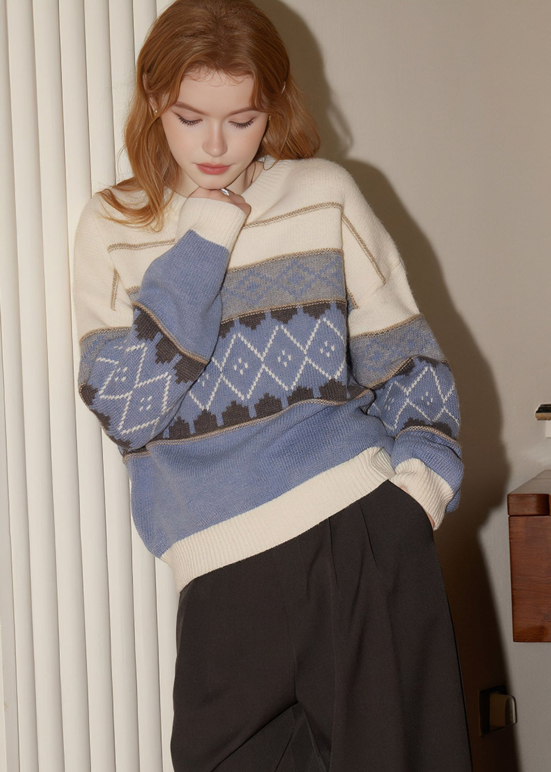 WINTER PASTEL JACQUARD SWEATER - ANLEM