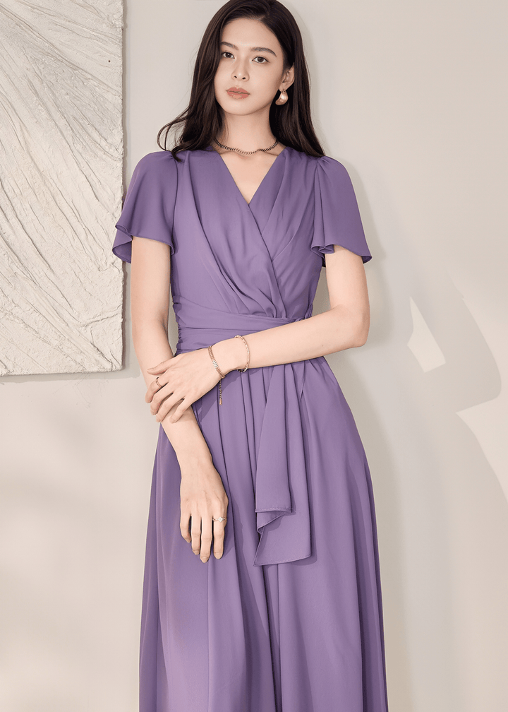 WRAP-FRONT MIDI DRESS - ANLEM