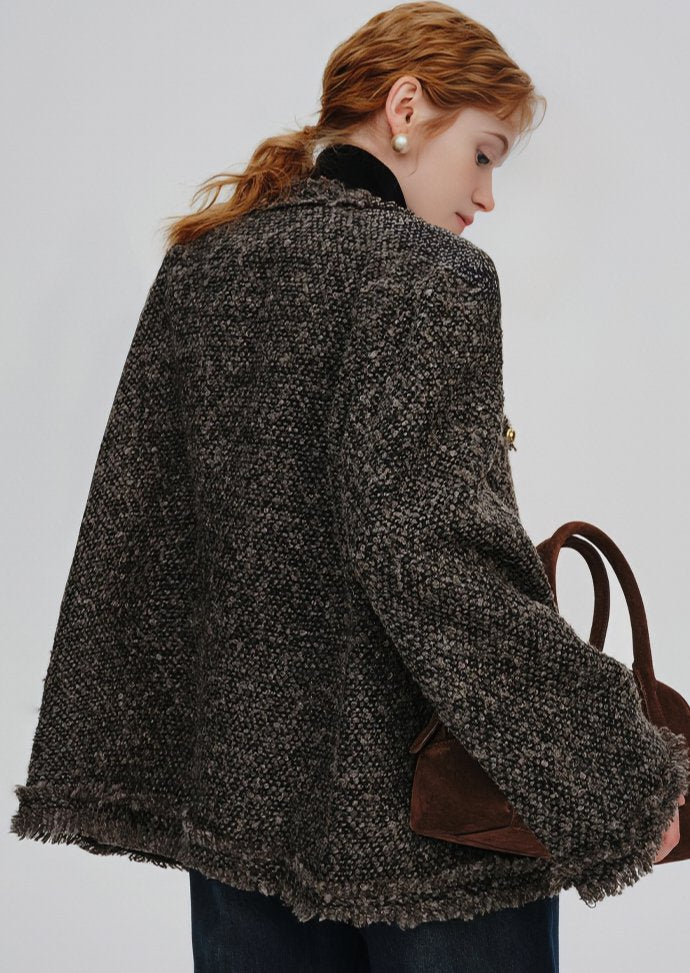 BALL BUTTON TWEED JACKET - ANLEM