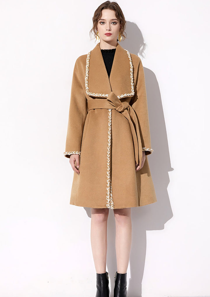 BIG COLLAR OPEN FRONT COAT - ANLEM