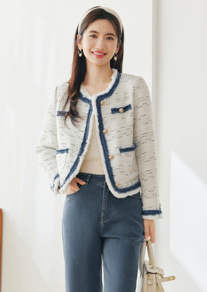 CONTRAST FRENCH ELEGANT JACKET - ANLEM