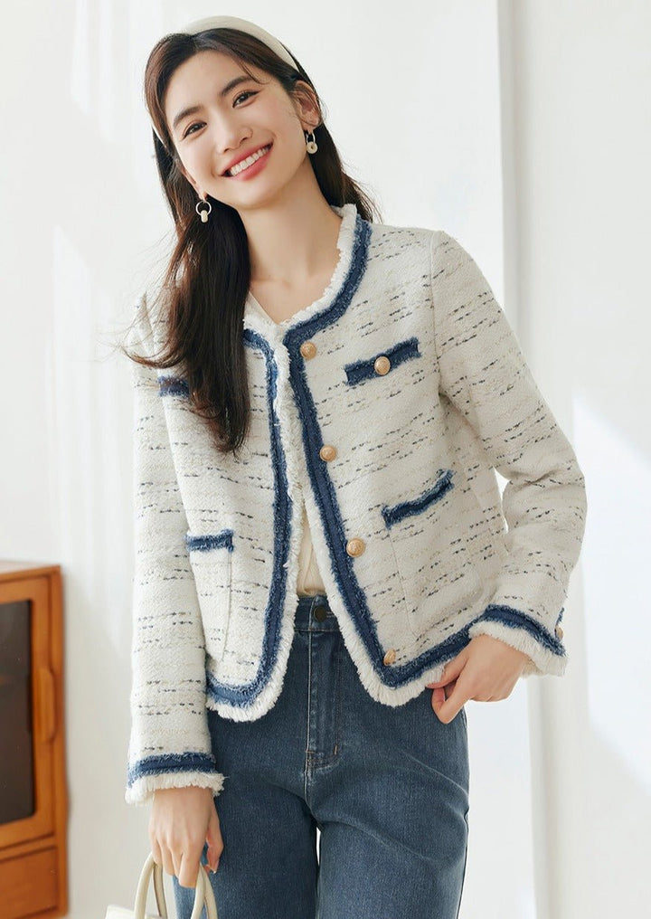 CONTRAST FRENCH ELEGANT JACKET - ANLEM