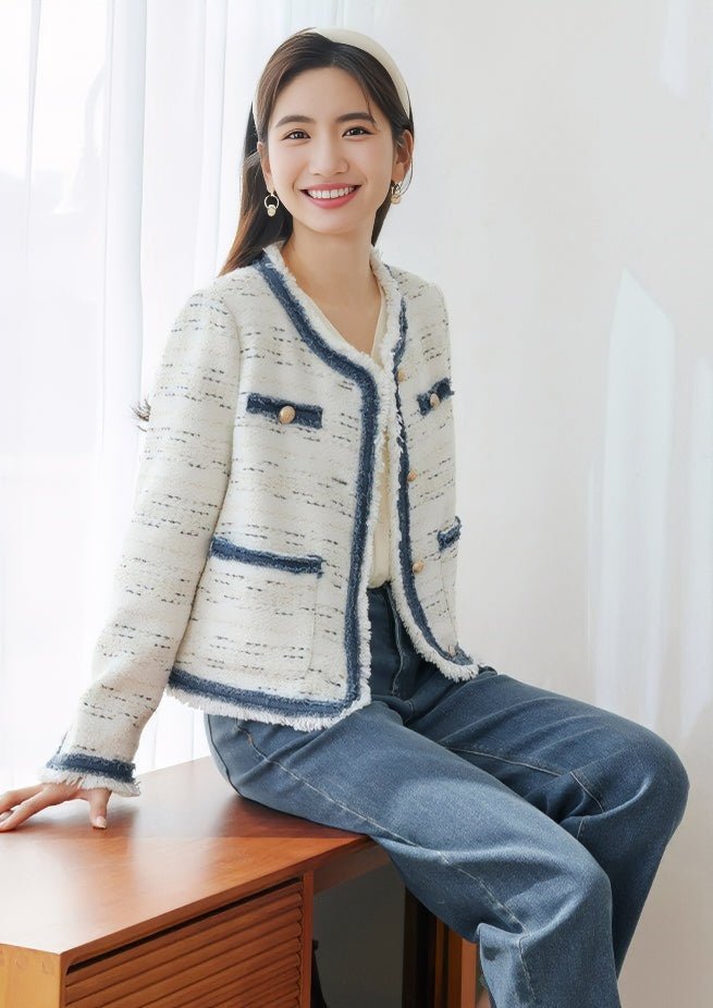 CONTRAST FRENCH ELEGANT JACKET - ANLEM