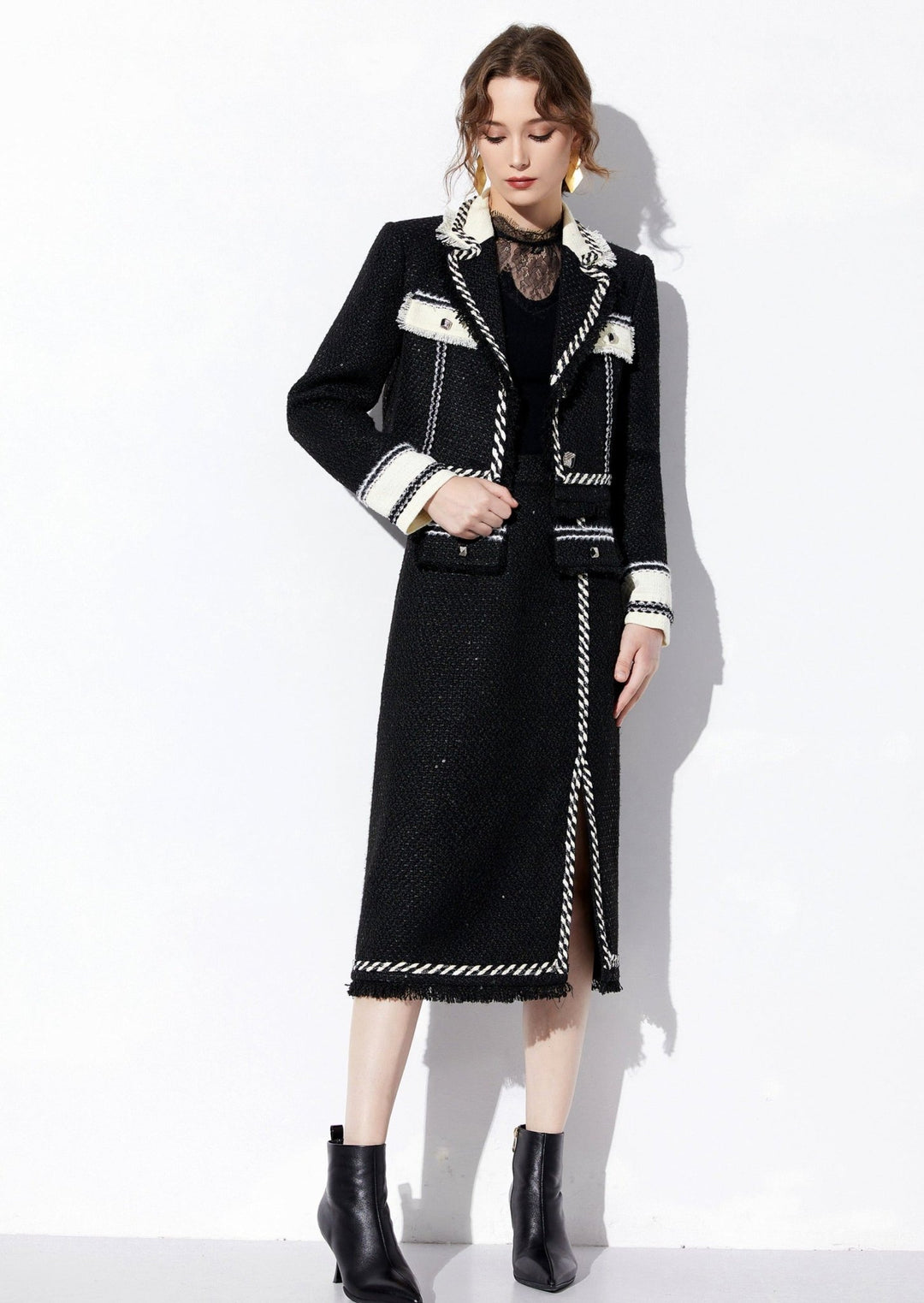 CONTRAST JACKET&SKIRT - ANLEM