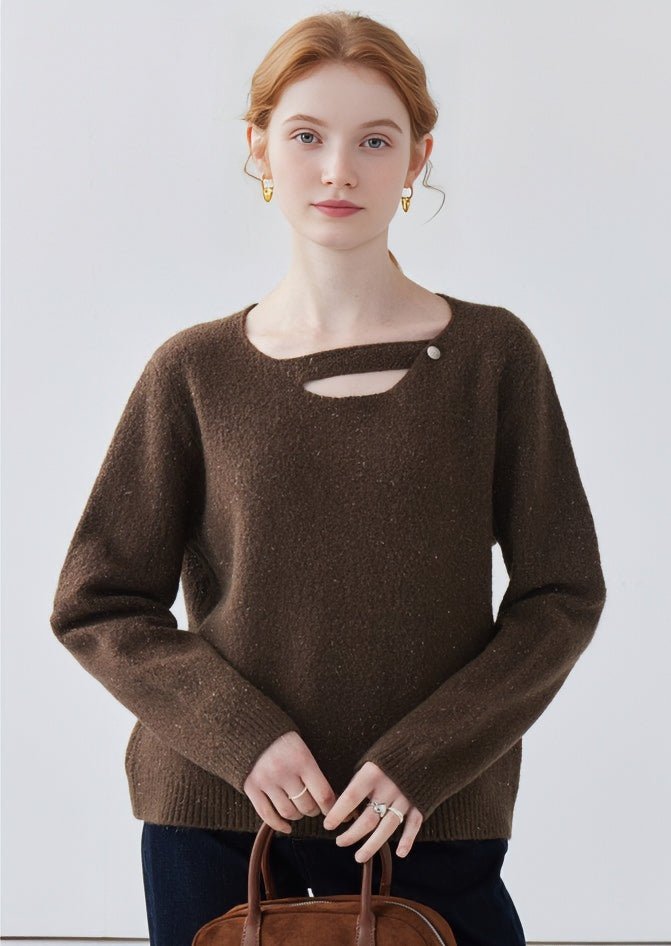 CUTOUT KNIT PULLOVER SWEATER - ANLEM