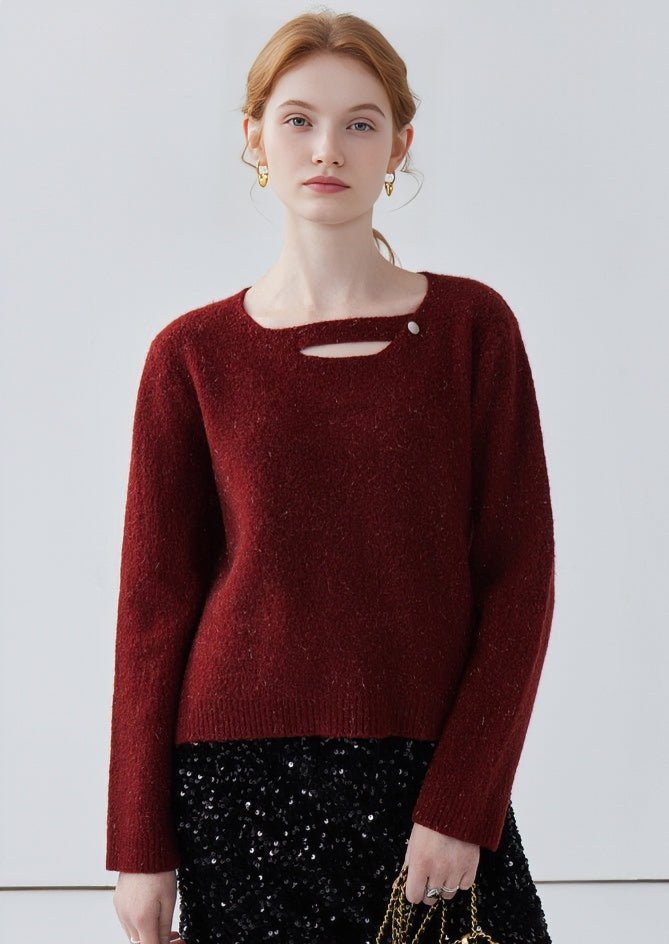 CUTOUT KNIT PULLOVER SWEATER - ANLEM