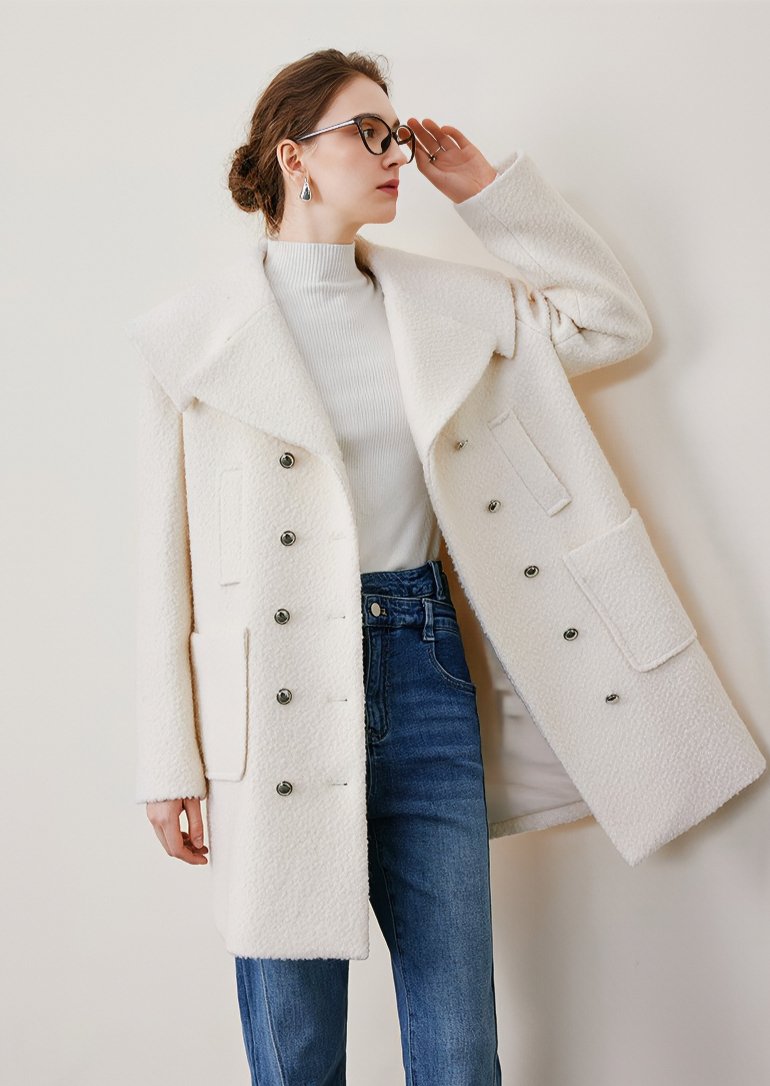 DOUBLE BUTTON WOOL COAT - ANLEM