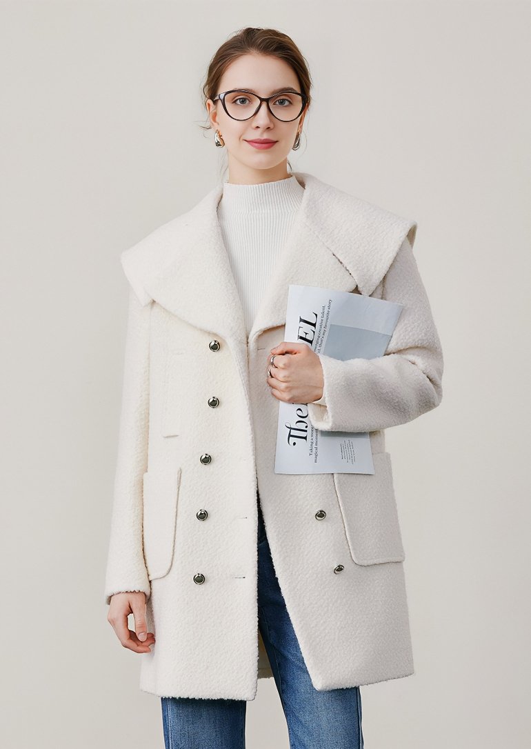 DOUBLE BUTTON WOOL COAT - ANLEM