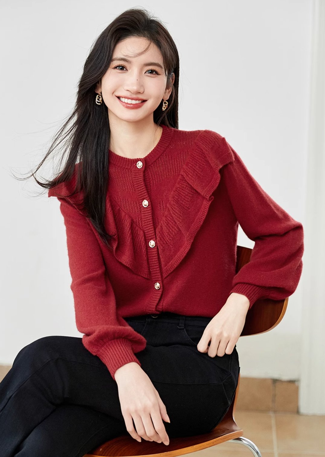 French Frill Neck Sweater - ANLEM