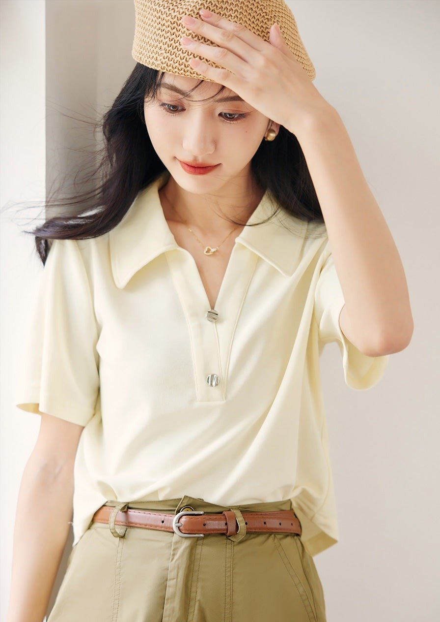 FRENCH POLO NECK SHIRT - ANLEM