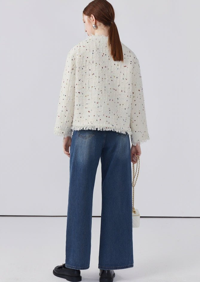 FRENCH ROUND NECK DOT JACKET - ANLEM