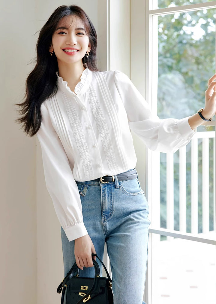 French White Blouse - ANLEM