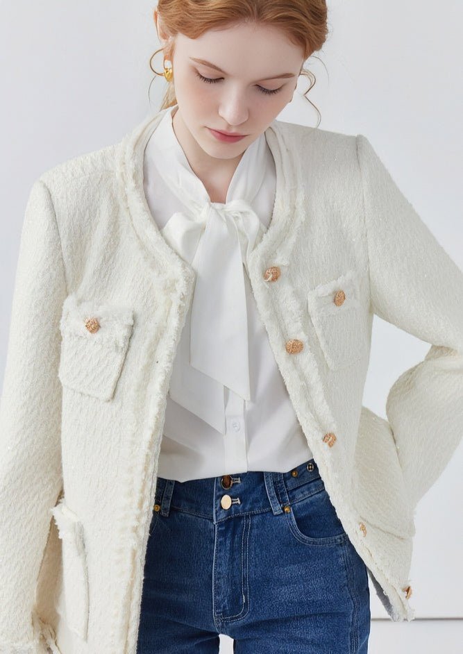 HIGH-END LOOSE TWILL GOLD BUCKLE JACKET - ANLEM