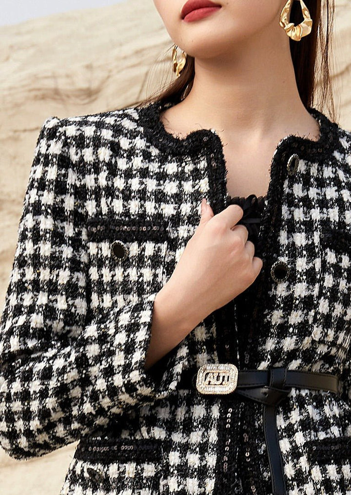 HOUNDSTOOTH TWEED JACKET&SKIRT - ANLEM