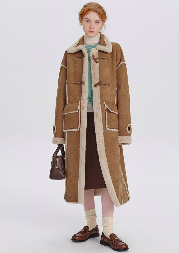 LONG SUEDE FUR JACKET - ANLEM