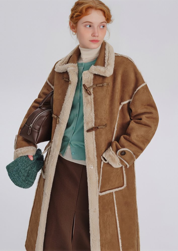 LONG SUEDE FUR JACKET - ANLEM