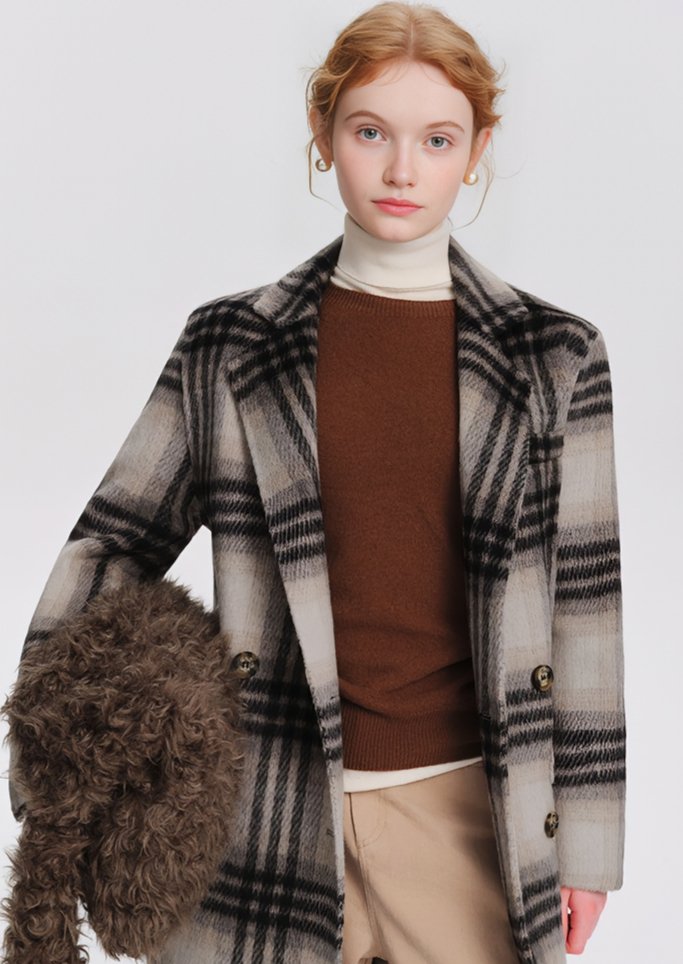 PLAID WOOL CHESTER COAT - ANLEM