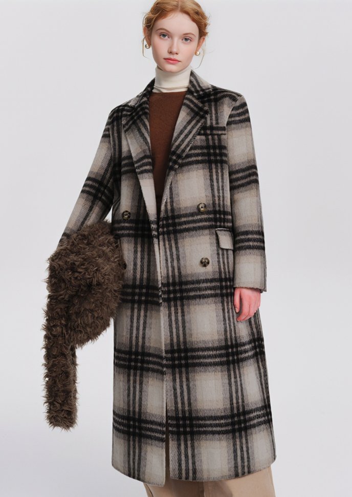 PLAID WOOL CHESTER COAT - ANLEM