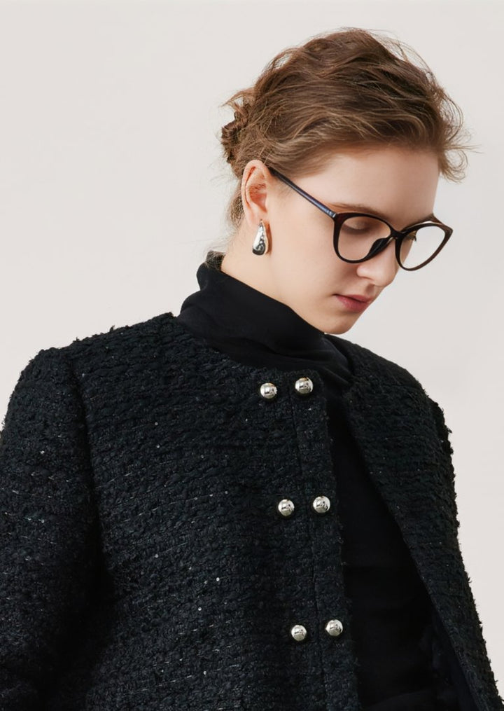 ROUND BUTTON TWEED JACKET - ANLEM