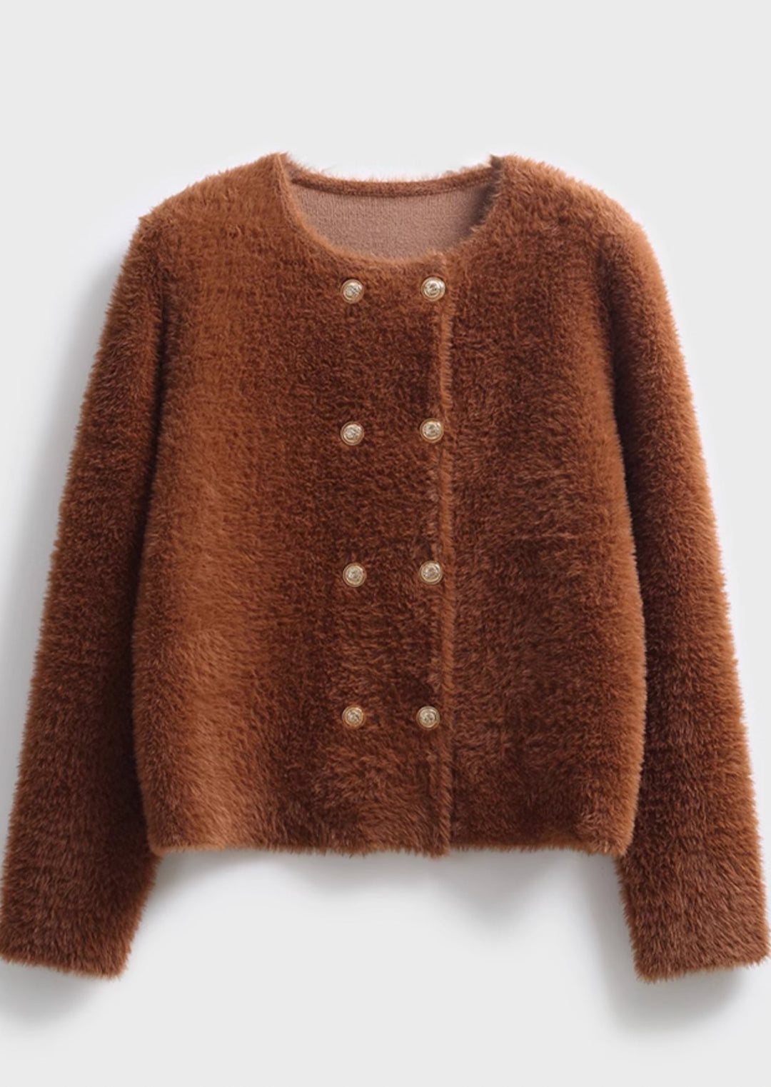 Round Neck Fur Jacket - ANLEM