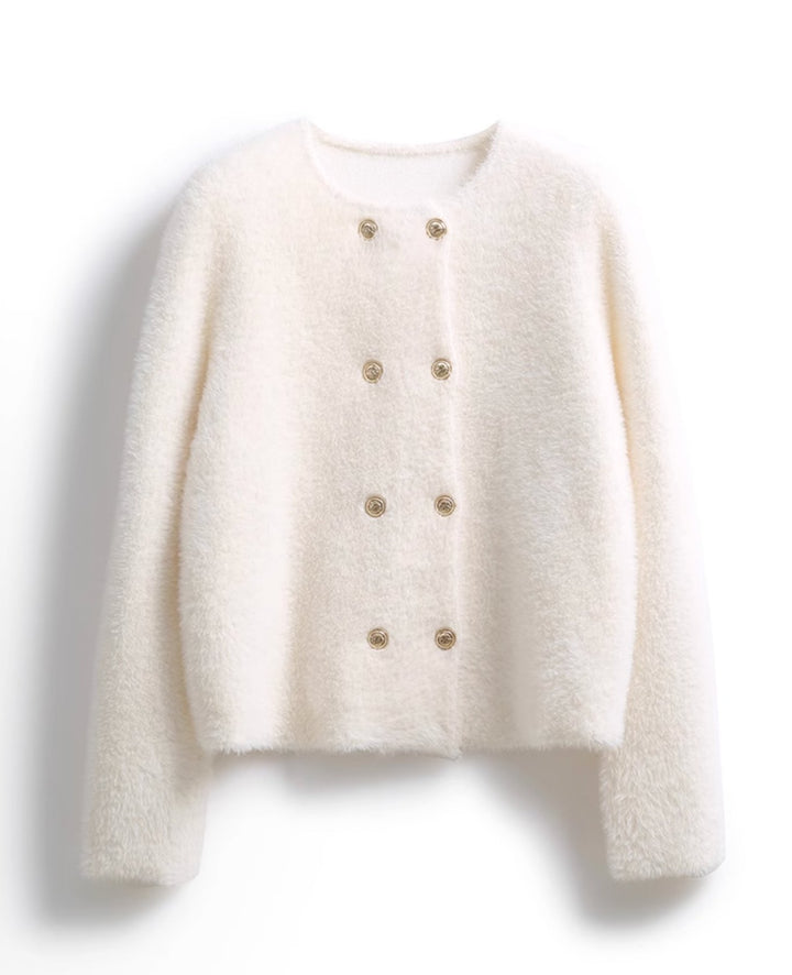 Round Neck Fur Jacket - ANLEM