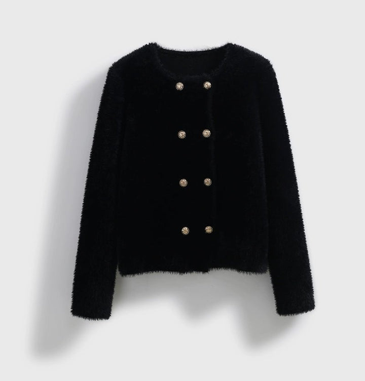 Round Neck Fur Jacket - ANLEM