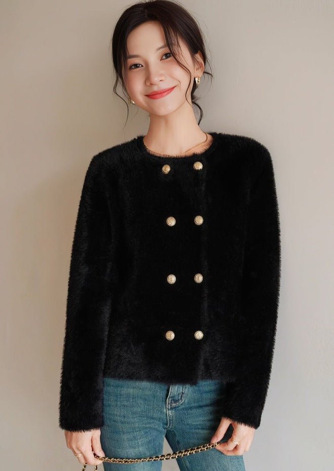 Round Neck Fur Jacket - ANLEM