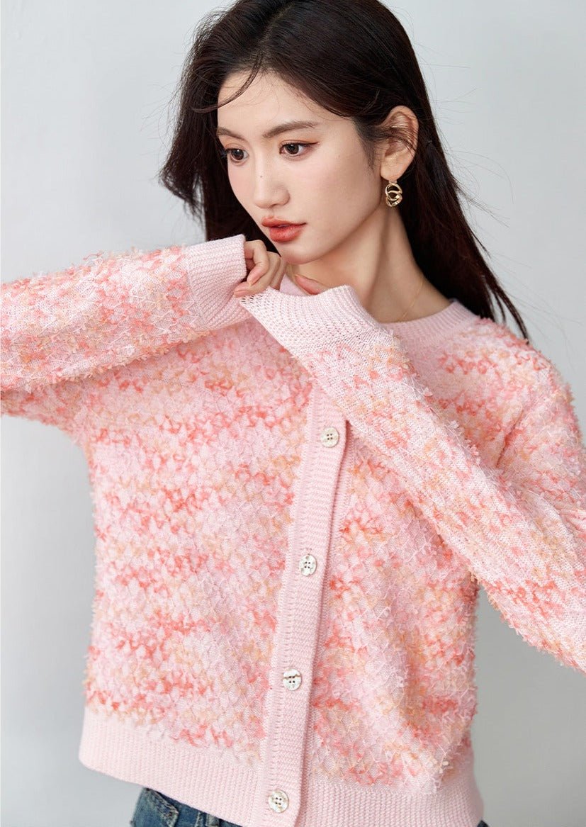 SPRING FRENCH PINK CARDIGAN TOP - ANLEM