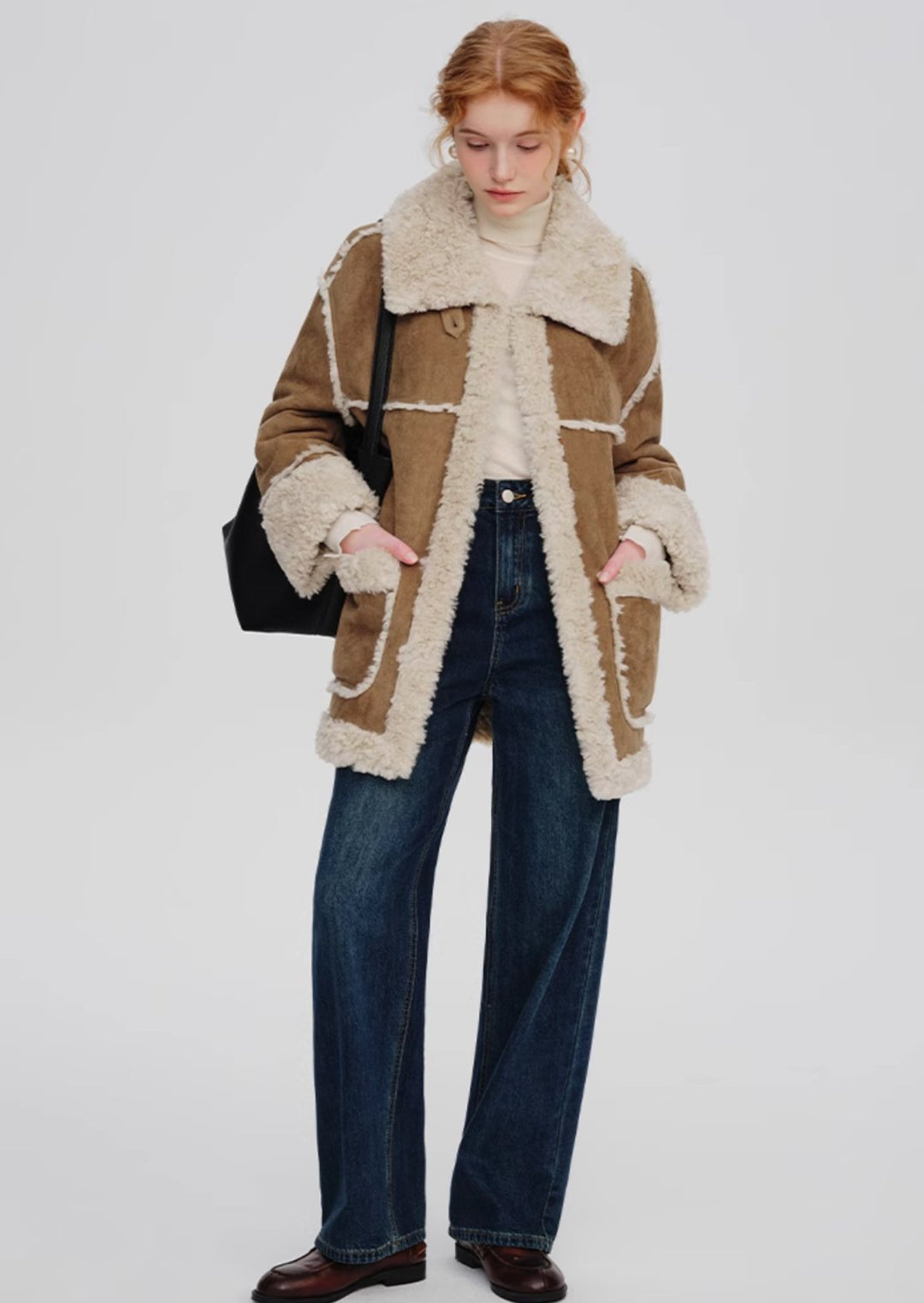 Suede Fur Wool Coat - ANLEM