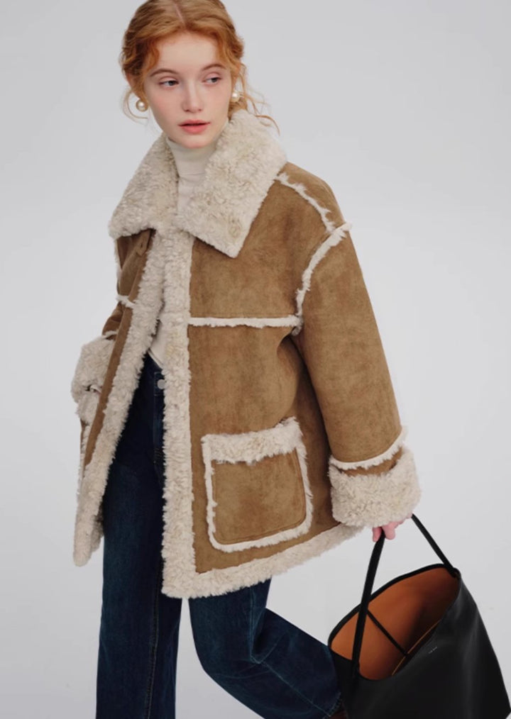 Suede Fur Wool Coat - ANLEM