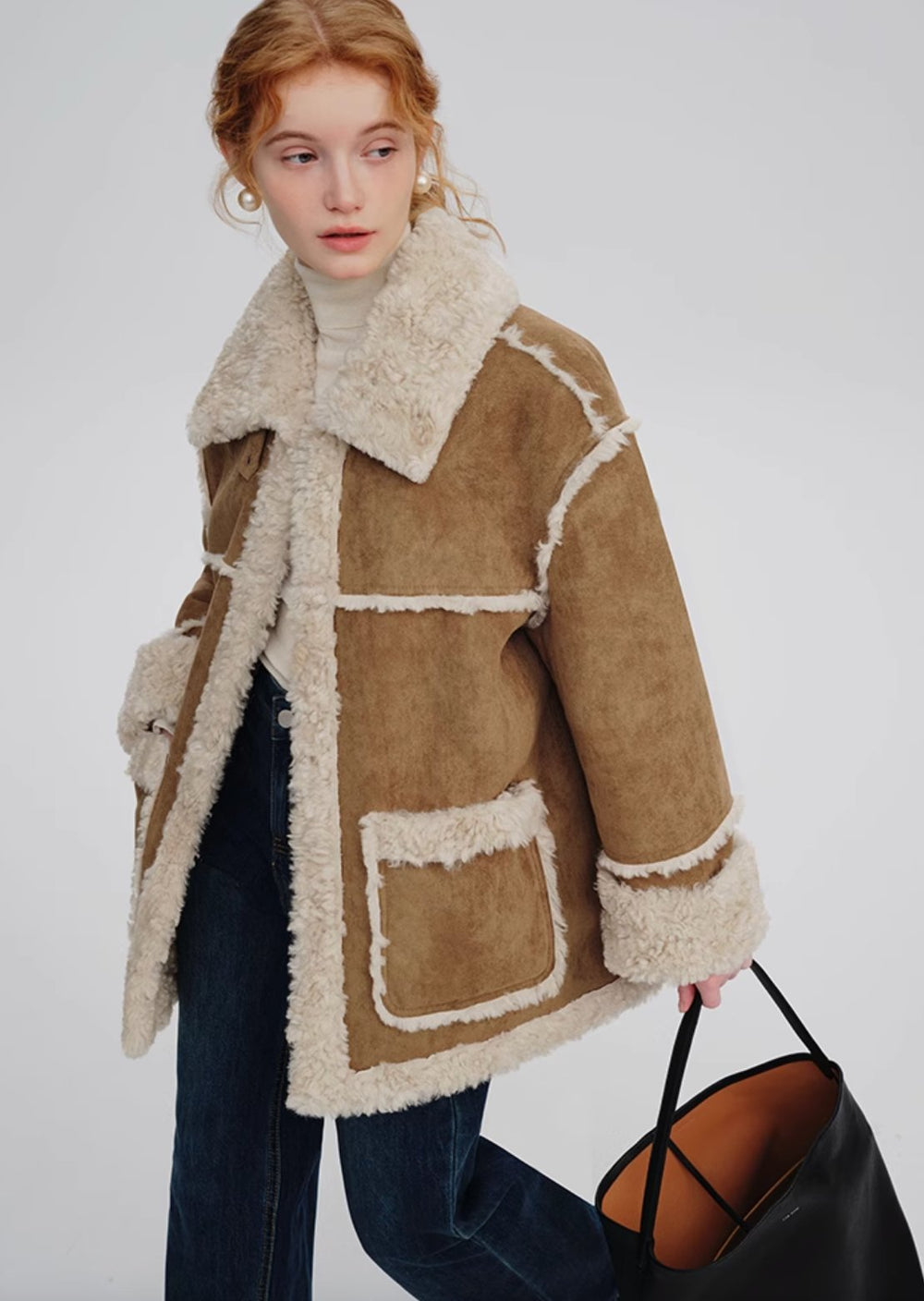 Suede Fur Wool Coat - ANLEM