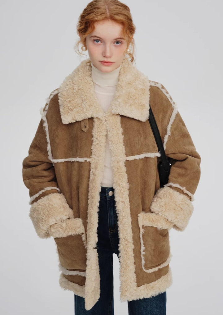 Suede Fur Wool Coat - ANLEM