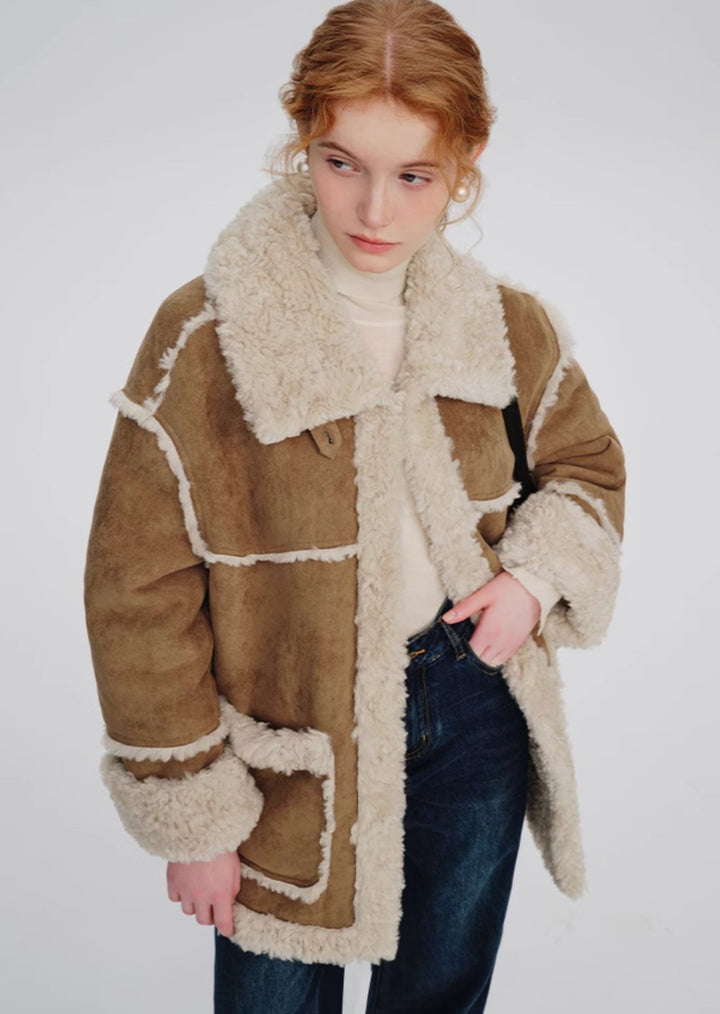 Suede Fur Wool Coat - ANLEM