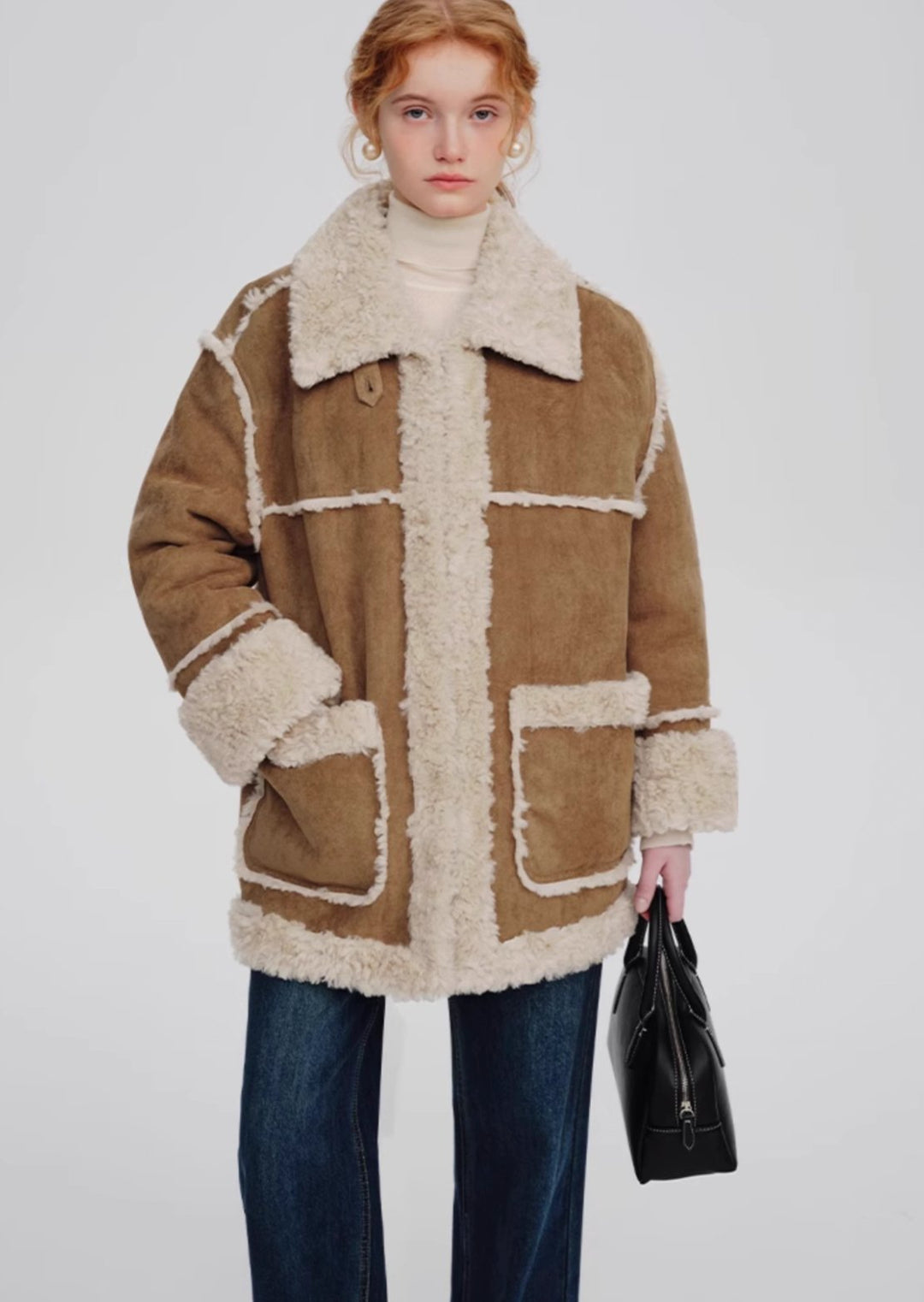 Suede Fur Wool Coat - ANLEM