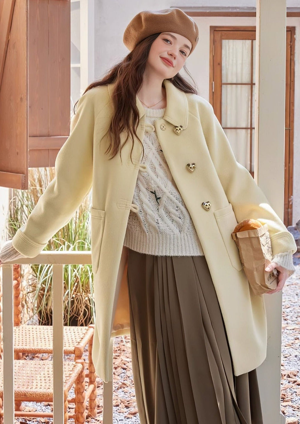 Yellow Tweed Coat - ANLEM