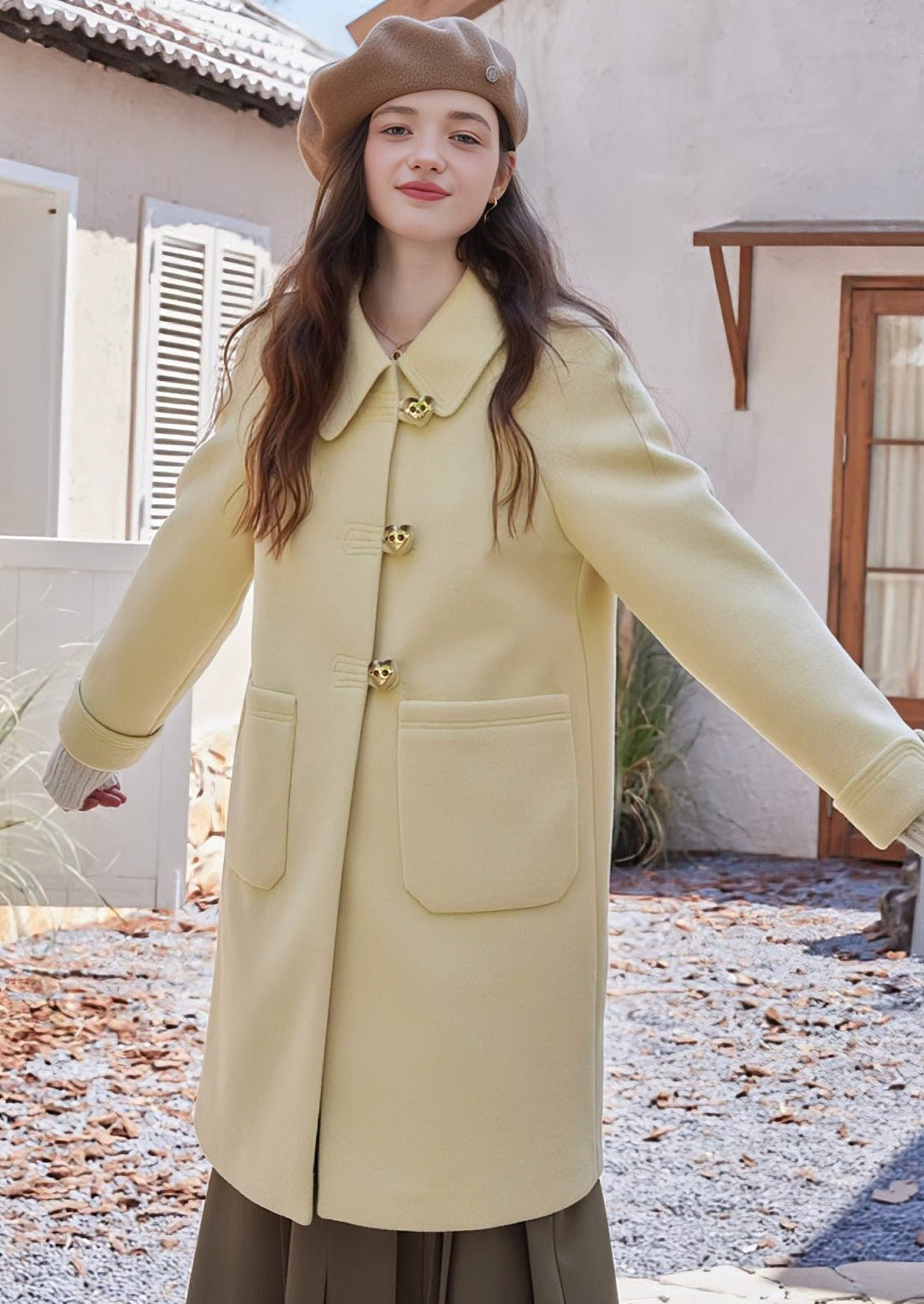 Yellow Tweed Coat - ANLEM