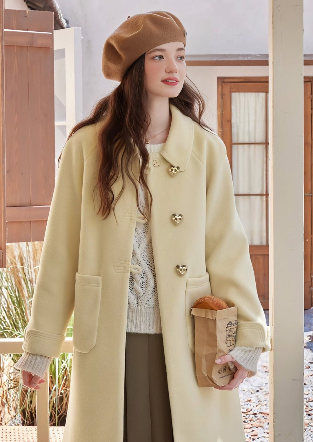 Yellow Tweed Coat - ANLEM